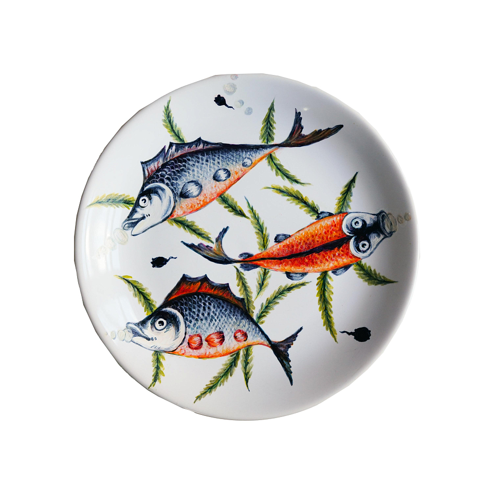 Тарелка с ручной росписью «Рыбки»