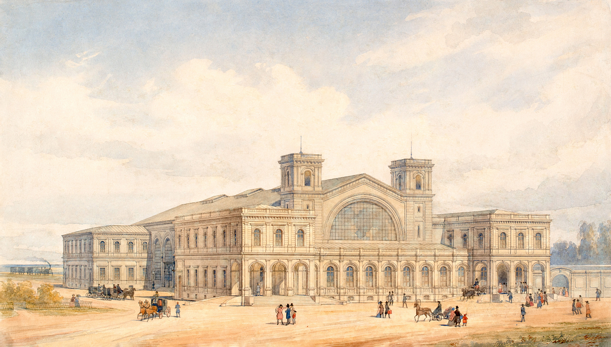 Кракау А.И. Балтийский вокзал, Санкт-Петербург. 1855 г. Из собрания Музея архитектуры им. А.В. Щусева