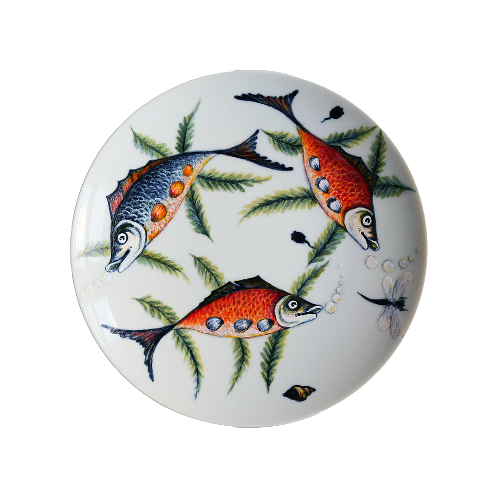Тарелка с ручной росписью «Рыбки»