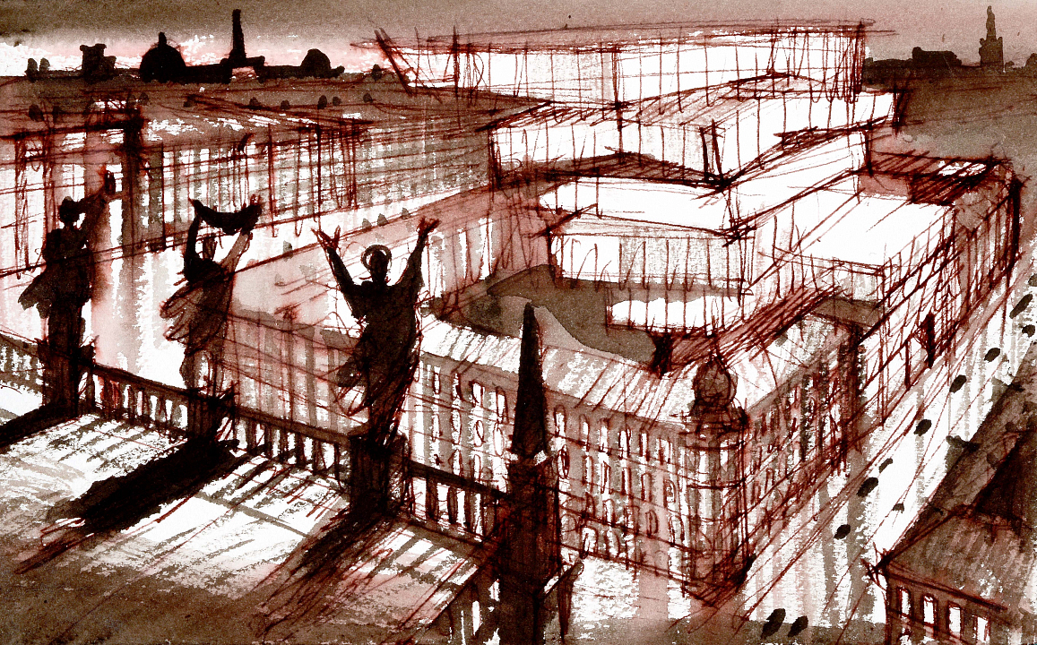 Чобан С.Э. Проект офисного здания в Москве на 2-й Брестской улице. Общий вид. 2018