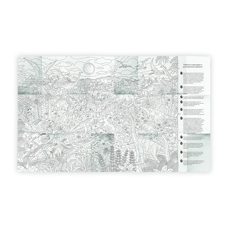 Карта-раскраска Динозавры