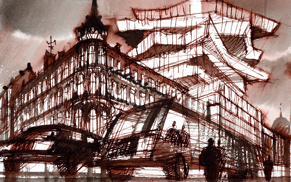 Чобан С.Э. Проект офисного здания в Москве на 2-й Брестской улице. Перспектива. 2018