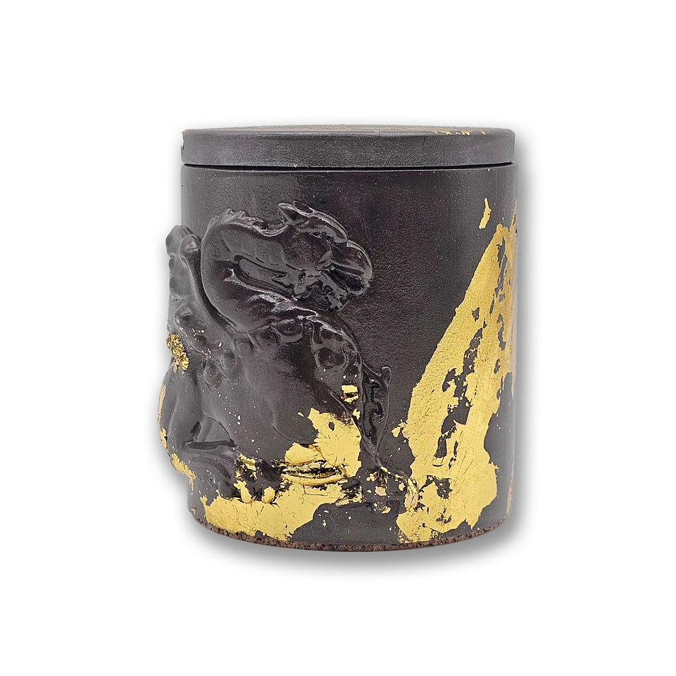 Свеча «Грифон», цвет тёмно-серый с поталью 