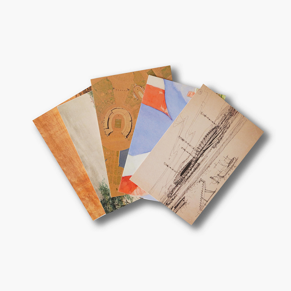 Набор открыток «Архитектура Стадионов. Графика». Зелёный